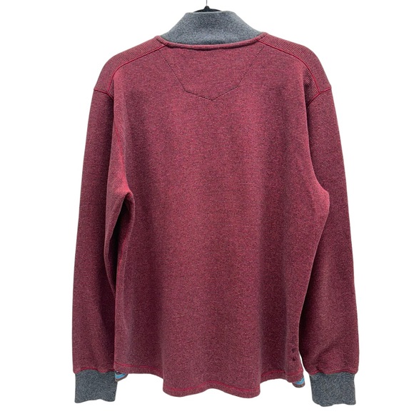 Robert Graham Quarter Zip Sweater Maroon Medium - Picture 3 of 15